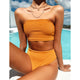 High Leg Bandeau bikini set Swimwear female two pieces swimsuit High Waist Bikini Women Bathing Suit biquini