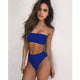 High Leg Bandeau bikini set Swimwear female two pieces swimsuit High Waist Bikini Women Bathing Suit biquini