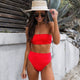 High Leg Bandeau bikini set Swimwear female two pieces swimsuit High Waist Bikini Women Bathing Suit biquini