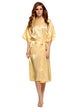 Women Silk Rayon Robe Sexy Long Nightgown Plus Size