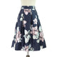 High Waist Floral Print Skirt Pleated Midi Fashion Skirts