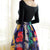 High Waist Floral Print Skirt Pleated Midi Fashion Skirts