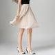 Chiffon Vintage Knee Length Elastic Waist Skirt