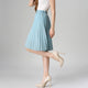 Chiffon Vintage Knee Length Elastic Waist Skirt