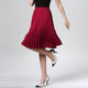 Chiffon Vintage Knee Length Elastic Waist Skirt