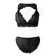 High Waist Sexy Lingerie Set Solid Seamless Brief Set