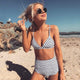 High Waist Swimsuit Striped Bikinis Women Beach Wear