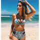 High Waist Swimwear 2019 New Leaf Print Bikinis Women Swimsuit Vintage Retro Bathing Suit Halter Biquini Maillot de bain femme