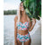 High Waist Swimwear Women Swimsuit 2018 Bikini Bandage Bikinis Set Padded Bathing Suit New Leaf Print Biquini Maillot de bain