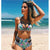 High Waist Swimwear Women Swimsuit 2018 Bikini Bandage Bikinis Set Padded Bathing Suit New Leaf Print Biquini Maillot de bain