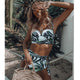 High Waist Swimwear Women Swimsuit 2018 Bikini Bandage Bikinis Set Padded Bathing Suit New Leaf Print Biquini Maillot de bain