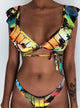 Hot Sale Off The Shoulder Print Ruffled Bikini Mujer 2018 New Sexy Swimwear Women Swimsuit Brazilian Bikini Set Thong Biquinis