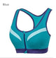 Hot Women Zipper Push Up Sports Bras Gym Fitness Athletic Running