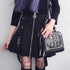 A Line Skirts Zipper Pleated Plaid School  Mini Skirt Strap