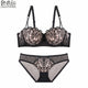 Sexy Lace Embroidery Underwear Set 1/2 Cup Bra Brief Sets