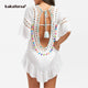 Sexy Crochet Beach Cover Up Open Back