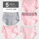 LANGSHA 5Pcs Women Panties Lady Cotton Underwear Girls Breathable Seamless High Waist Briefs Women Cute Sexy Lingerie Intimates