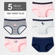 LANGSHA 5Pcs Women Panties Lady Cotton Underwear Girls Breathable Seamless High Waist Briefs Women Cute Sexy Lingerie Intimates