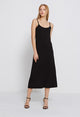 Black White Underdress Solid Intimates Spaghetti Vest Dress