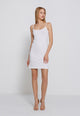 Black White Underdress Solid Intimates Spaghetti Vest Dress