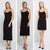 Black White Underdress Solid Intimates Spaghetti Vest Dress