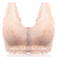 Lace Sexy Bra Gather Front Zipper Bras For Women Wireless