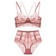 Lace ultrathin brassiere and waist-high panties push up beauty back pack women sexy underwear lingerie bra set transparent