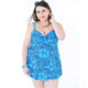 Plus Size Two Piece Swimsuit Women Swimdress Floral Skirt