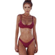 Lefeel 2019 Sexy Bikini Set Women Swimsuit Solid Bikini Backless Swimwear Low Waist Bathing Suit Female Brazilian Biquini