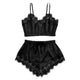 Lingerie Sexy Bra Set Women's Sleepwear Sleeveless Strap Lace Trim Satin Cami Tops Pajama Sets Bras Women Brief Sets 661BRS10