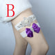 Original Design Riibon Bow Crystal Applique Sexy Lace Wedding Garter Set