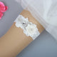 Wedding Garter Bridal Garter Handmade With Pearl Beads and Clear Rhinestones