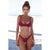 Solid Bikini Set Push-up Unpadded Bra Swimsuit Swimwear