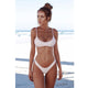 Solid Bikini Set Push-up Unpadded Bra Swimsuit Swimwear