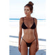 Solid Bikini Set Push-up Unpadded Bra Swimsuit Swimwear