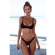 Solid Bikini Set Push-up Unpadded Bra Swimsuit Swimwear