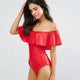 One Piece Ruffle Swimwear Female One-Piece Suits