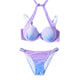 Push Up Two-Piece Suit Swimwear Gradient Color Beachwear