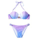 Push Up Two-Piece Suit Swimwear Gradient Color Beachwear