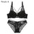 New Green Underwear Set Women Bra Push Up Brassiere Cotton Thick Black Gather Sexy Bra Panties Sets Embroidery Lace Lingerie Set