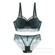 New Style Women's Underwear Green Color Push-up Temptation Bra Set Sexy Lace Adjustable  Lingerie Set Free Shipping