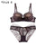 New Top Sexy Underwear Push up Bra Set Cotton Brassiere Deep V Black Lace Bra and Panty Sets Embroidery Women Lingerie Set Green