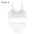 New Top Sexy Underwear Set Cotton Push-up Bra and Panty Sets 3/4 Cup Brand Green Lace Lingerie Set Women Deep V Brassiere Black