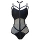 New XS - 4XL 2019 Black Sheer Knit Net Mesh Sexy Women Swimwear One Piece Swimsuit Female Bather Bathing Suit Swim Monokini V536