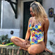 One Piece Swimsuit Cross Back Swimwear
