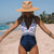 One Piece Swimsuit 2018 Sexy Swimwear Women Bathing Suit Swim Vintage Summer Beach Wear Print Bandage Monokini Swimsuit