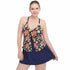 One Piece Plus Size Swimwear Floral Print Swimdress