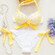 Bikini Swimwear Female Women Yellow Flower Bathing Suit