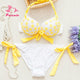 Bikini Swimwear Female Women Yellow Flower Bathing Suit