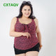Plus Size High Elastic Cross Straps Slim Swimdress Wire Free With Chest Pad